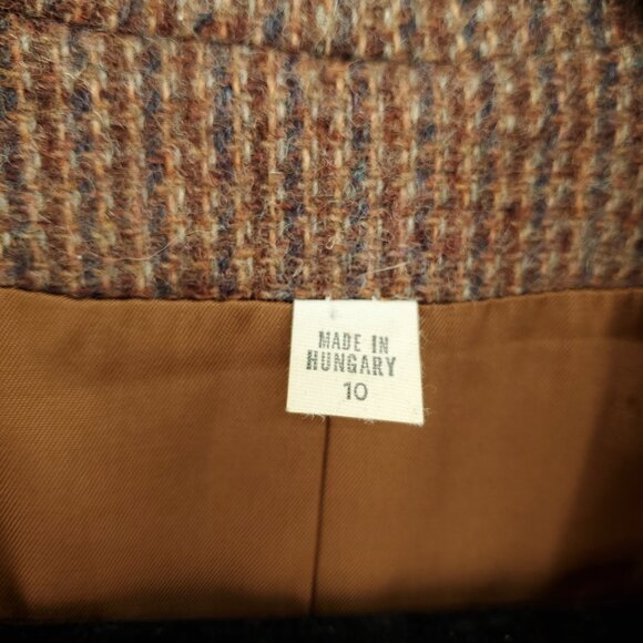 VTG Peabody House 100% Wool Tweed Long Line Blazers 10 Brown/Tan - Picture 4 of 16